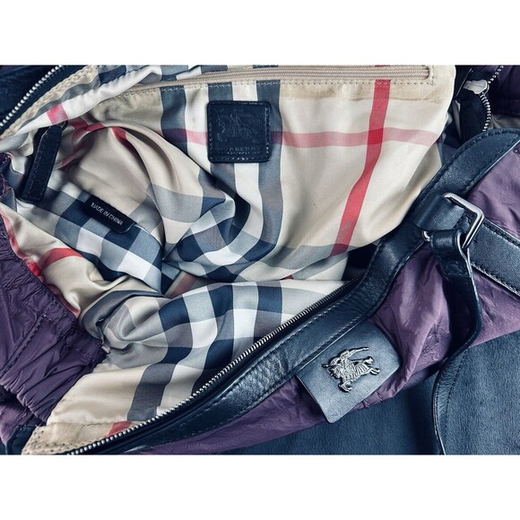 BURBERRY BUCKLEIGH NYLON PURPLE TOTE BAG* - Picture 16 of 16